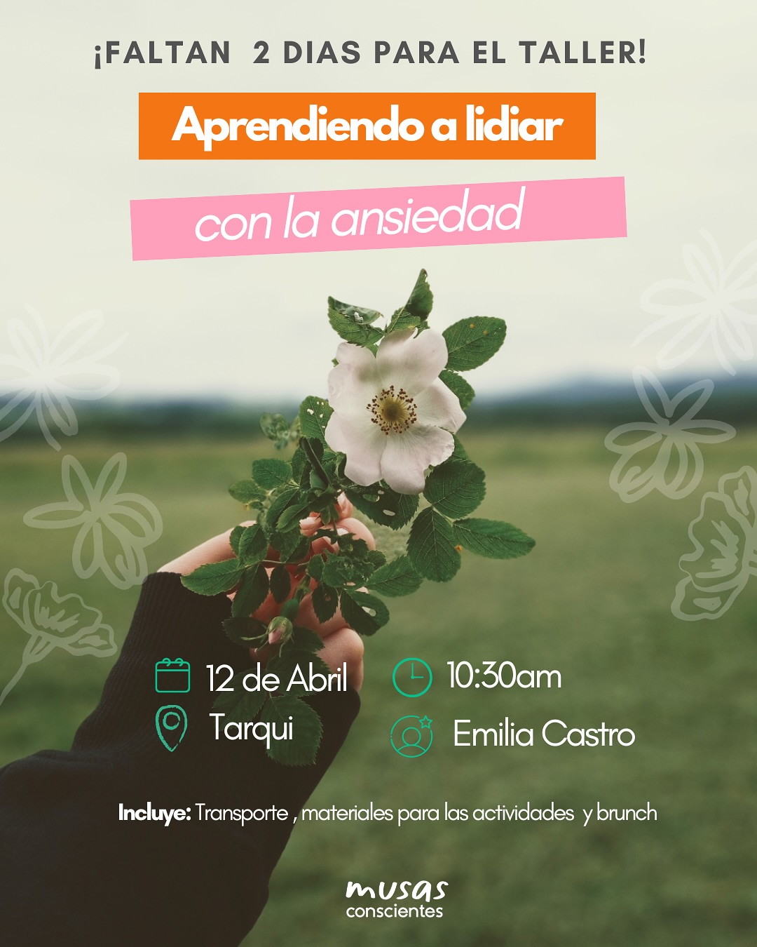 Afiche del taller Aprendiendo a lidiar con la ansiedad